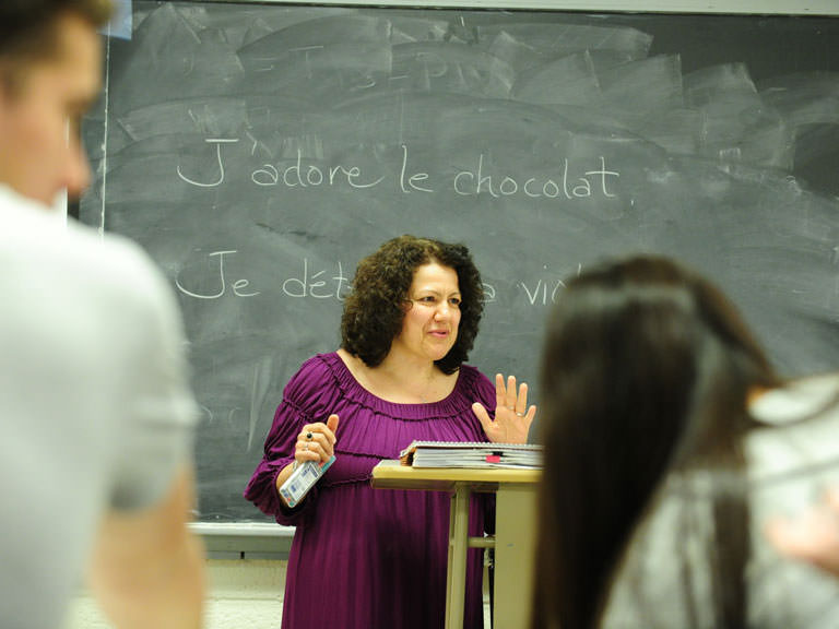 French teacher in class