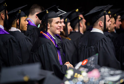 Students in graduation caps