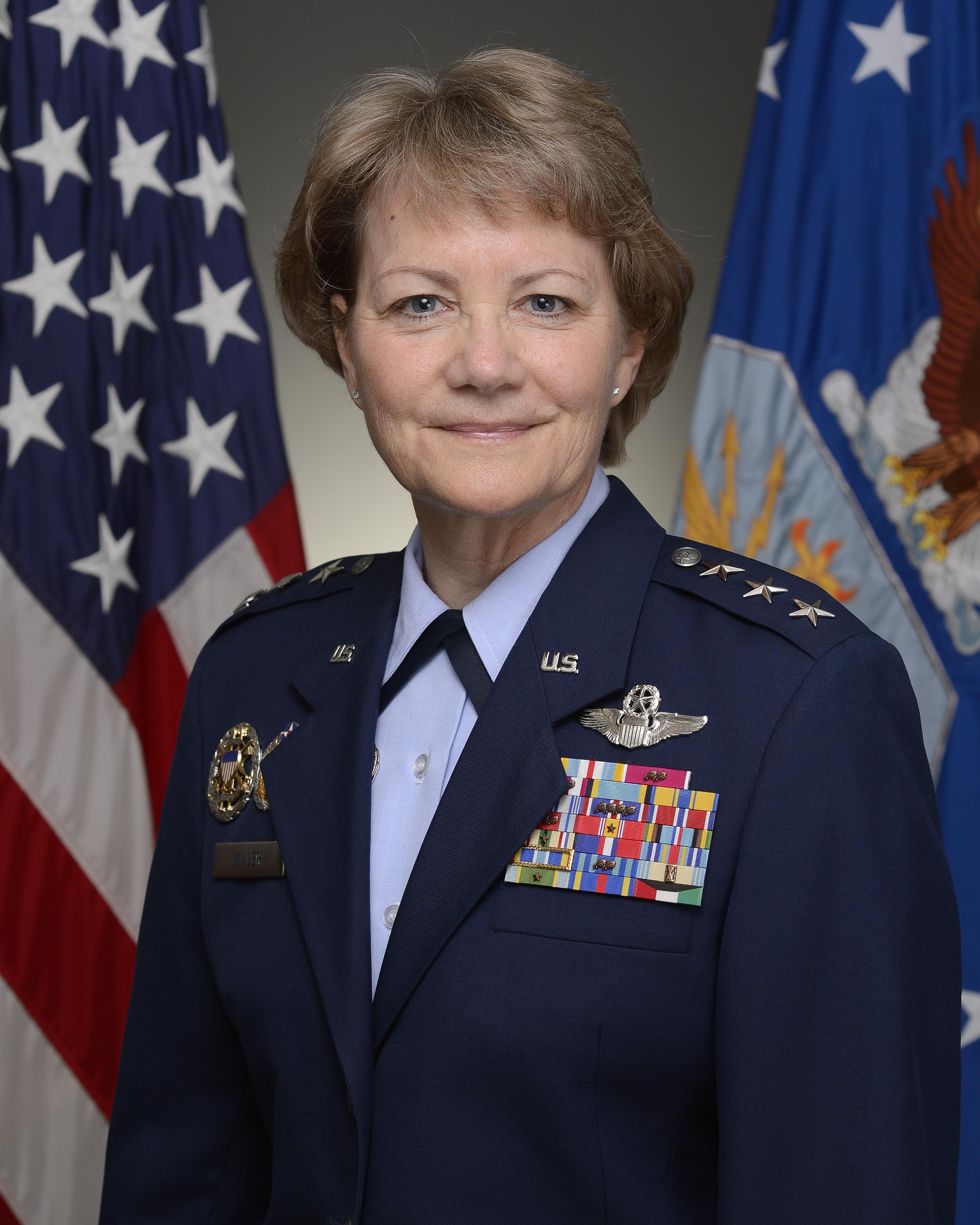 Portrait photograph of Lieutenant General Maryanne Miller in U.S. Air Force Uniform