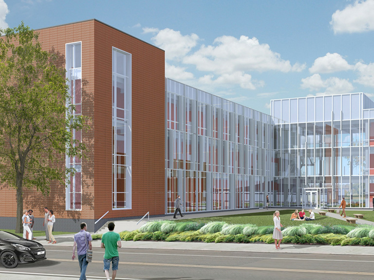 Architectural rendering of the new Higgins Engineering and Science Center
