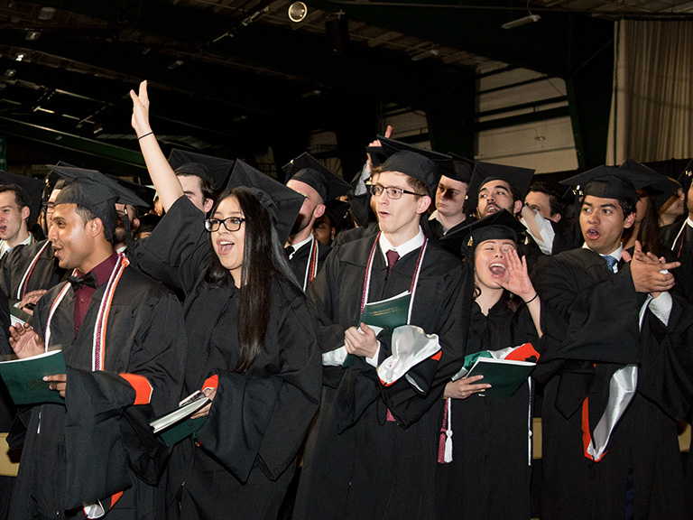 Photo of students at 2017 Commencement