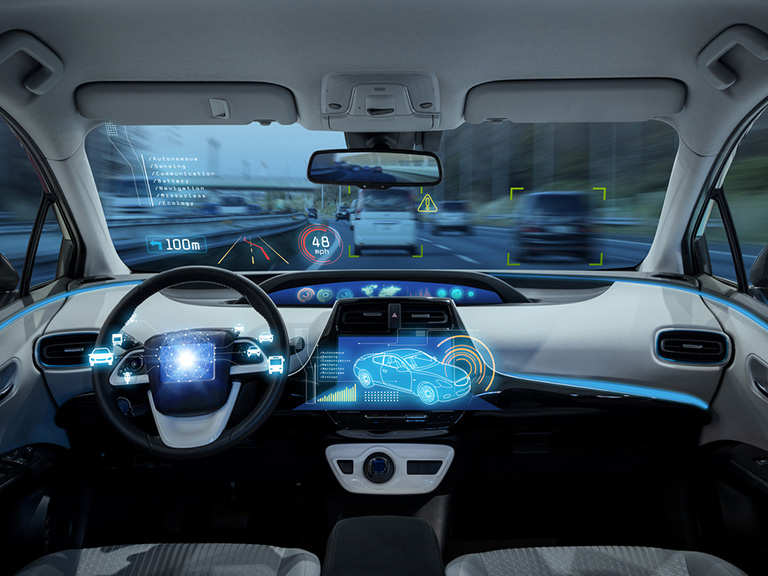 Inside of driverless car
