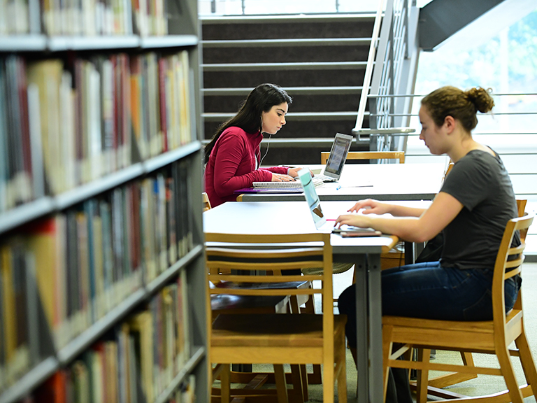 image of students studying in library