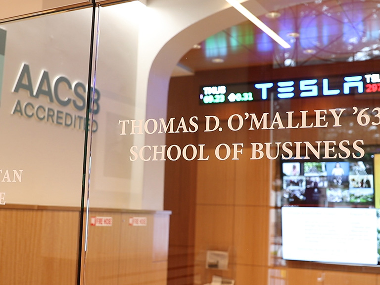 The O'Malley School of Business entrance