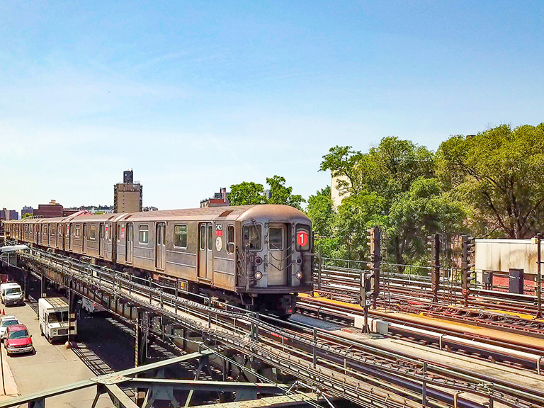 1 train pulling out of 238th Street station going north